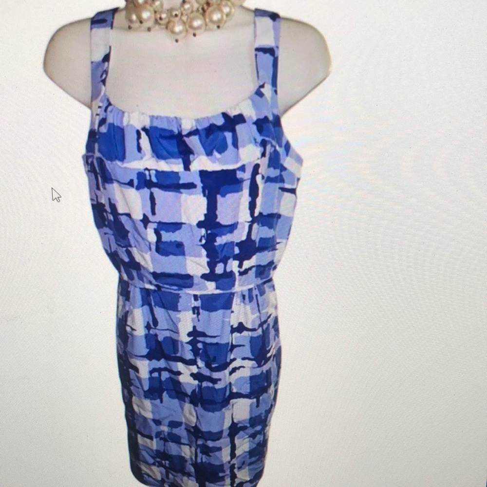 Blue and White Patterned Women's Dress